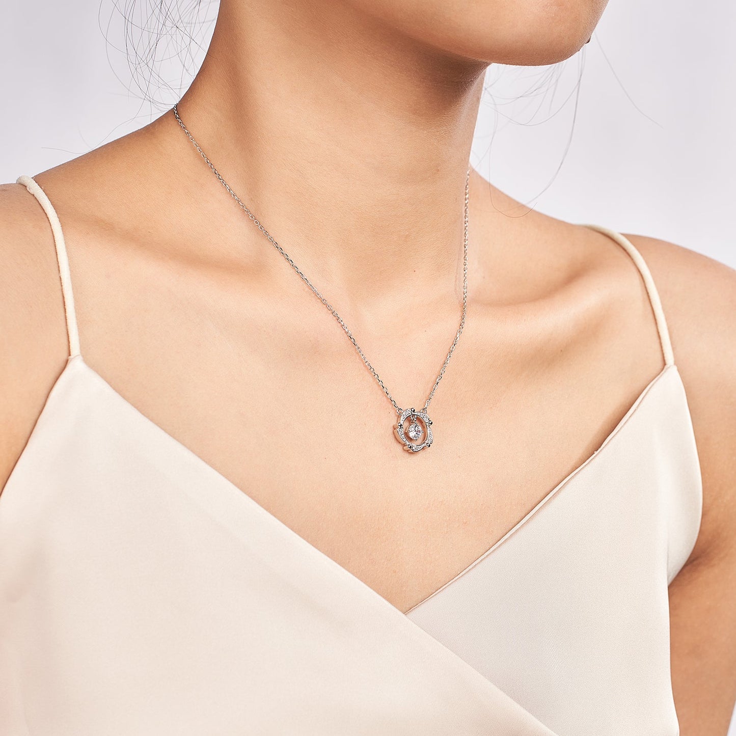 Moissanite Dancing Pendant Necklaces for Women