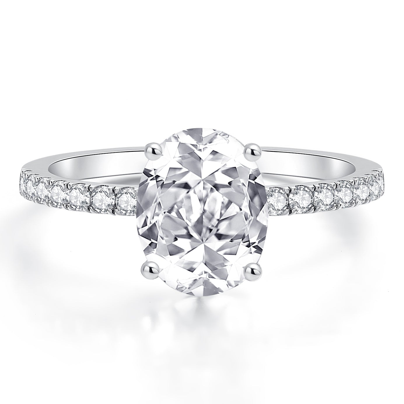 Moissanite Oval Engagement Rings for Women 2CT