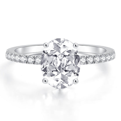 Moissanite Oval Engagement Rings for Women 2CT