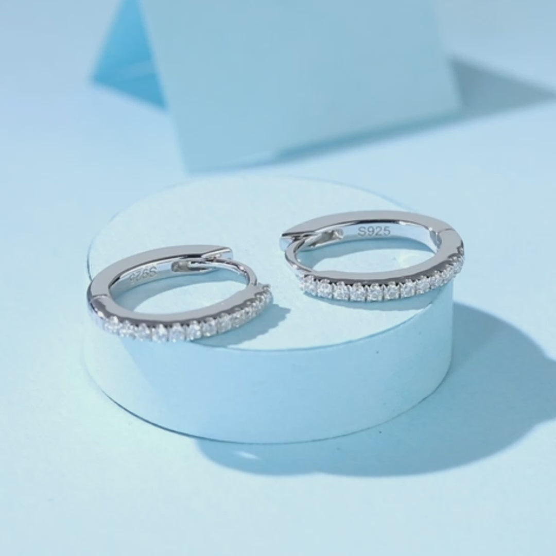 Moissanite Hoop Earrings for Women Girls-Oval