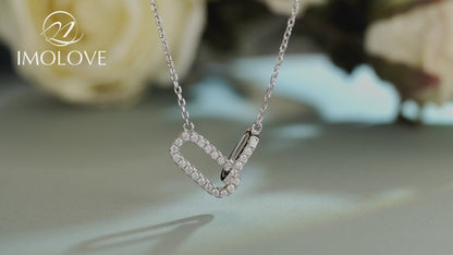 Paperclip Moissanite Pendant Necklace