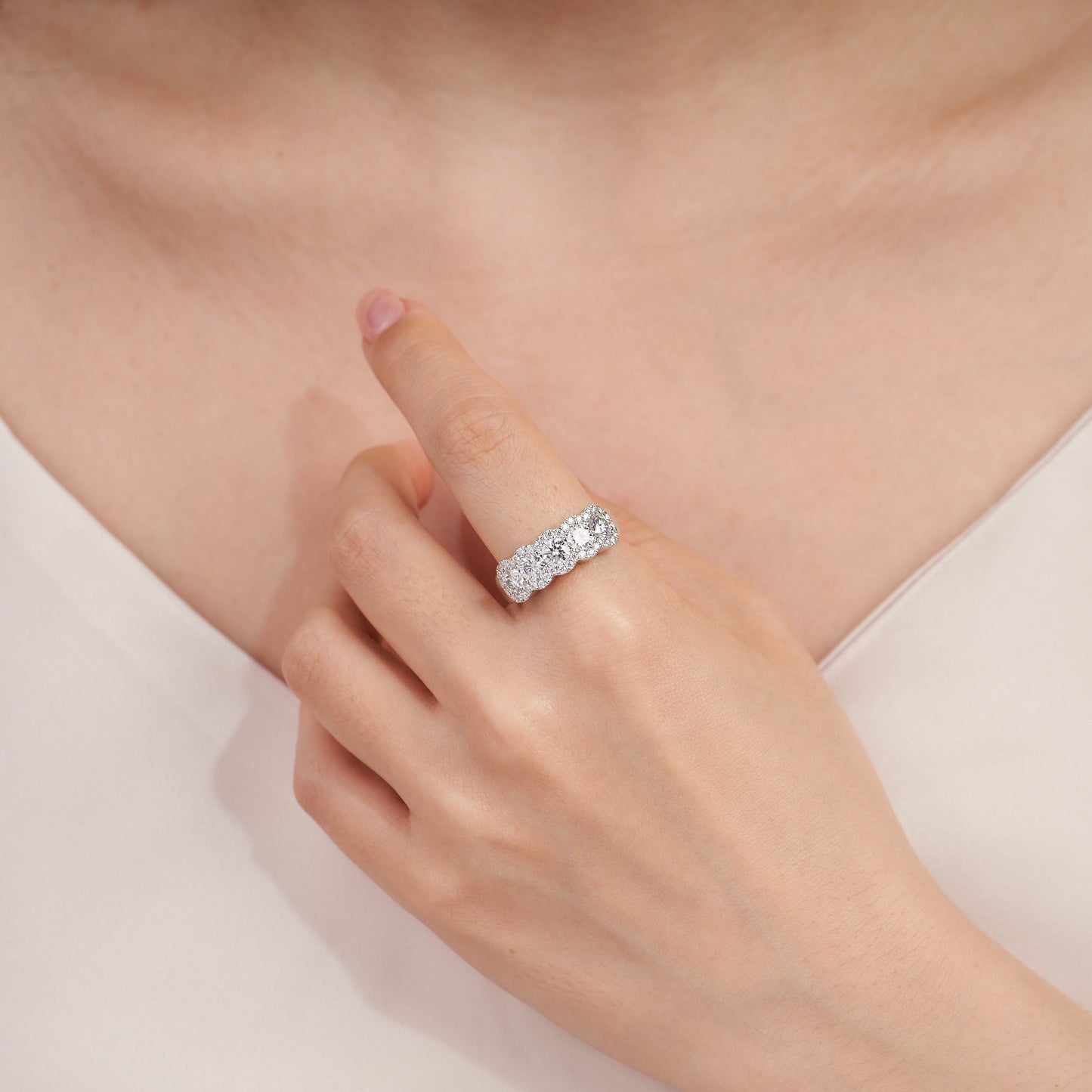 Moissanite FIve Stone Engagement Wedding Ring for Women 1.65CT