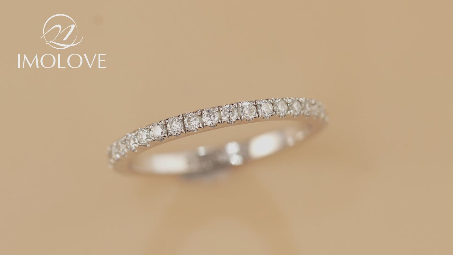Moissanite Half Eternity Wedding Band for Women 0.2CT/0.35CT