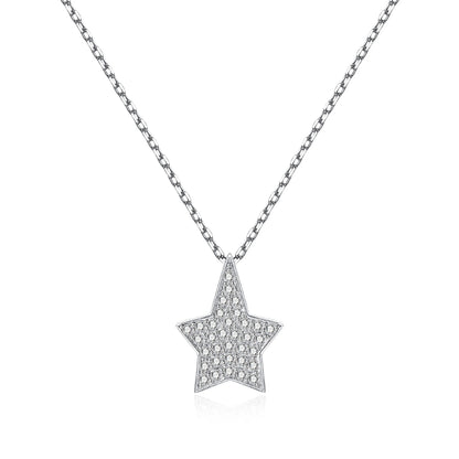 Moissanite Star Pave Pendent Necklace for Women