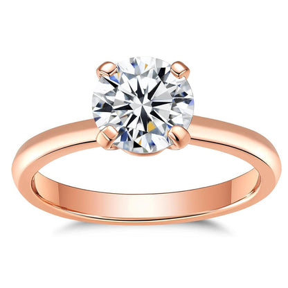 1-2CT Yellow/ Rose Gold Plated Moissanite Solitaire Engagement Ring