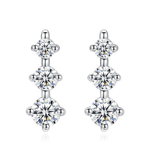 Mossanite Mini Drop Stud Earrings for Women 0.42CT