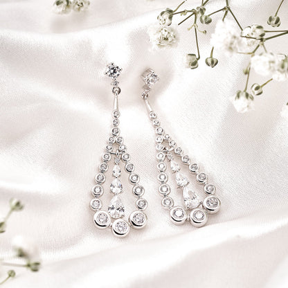 Moissanite Teardrop Dangle Chandelier Earrings for Women