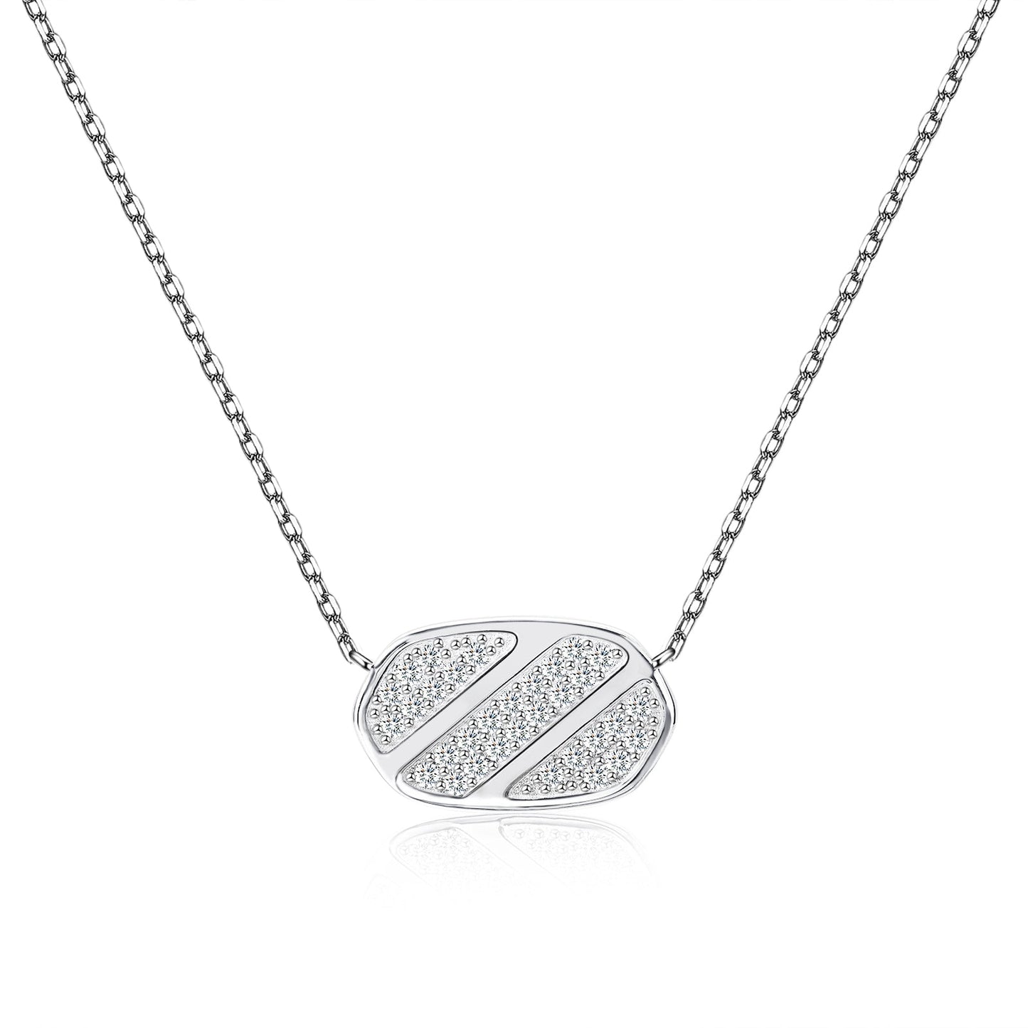 Pave Moissanite Bar Necklace for Women