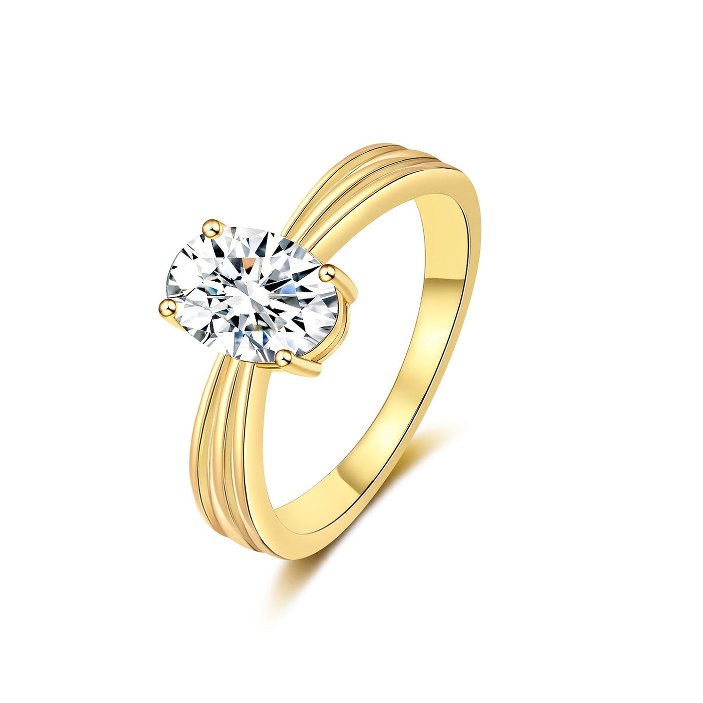 Solitaire Oval Moissanite Engagement Ring