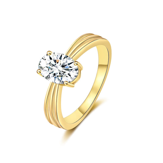 Solitaire Oval Moissanite Engagement Ring