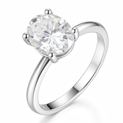 1.5CT/2CT Moissanite Solitaire Oval Engagement Rings for Women