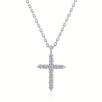 Cross Moissanite Pendant Necklace for Women