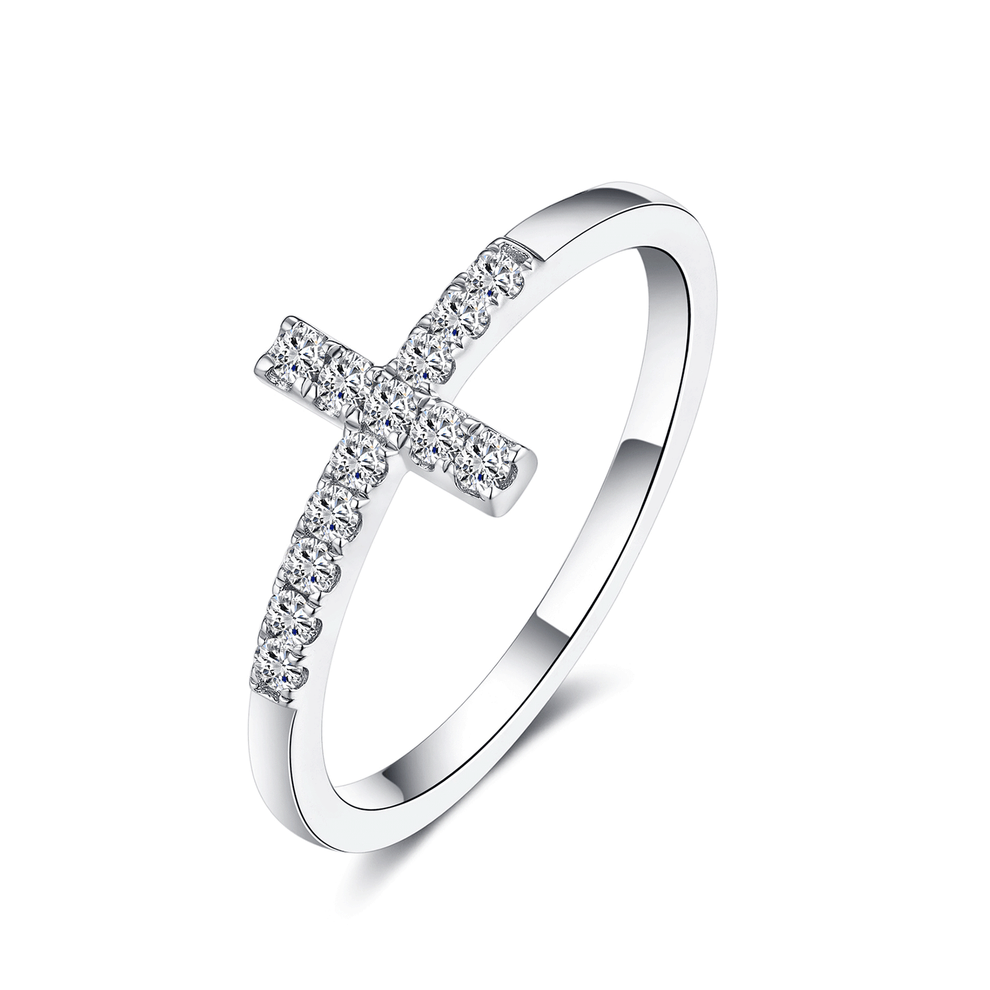 Cross Moissanite Purity Rings for Women