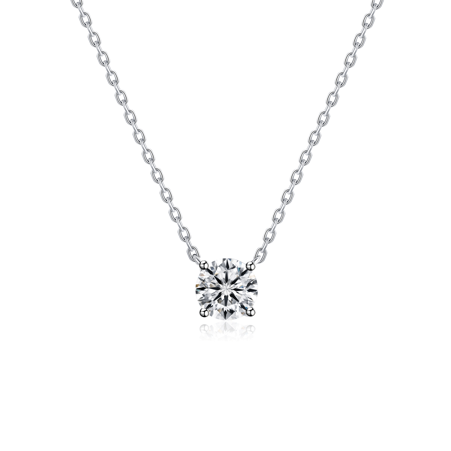 Solitaire Moissanite 4 Prong Round CutNecklaces for Women