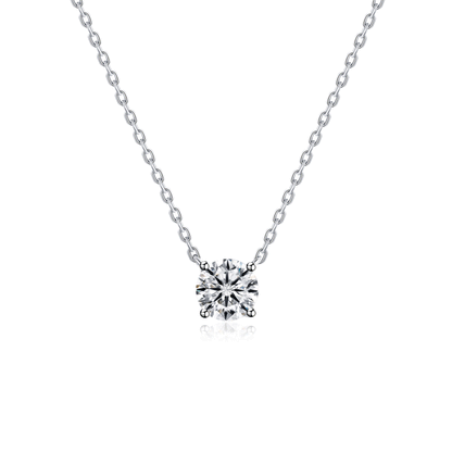 Solitaire Moissanite 4 Prong Round CutNecklaces for Women