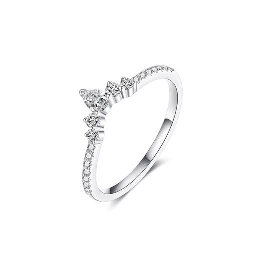 Teardrop Curved Moissanite Wedding Bands for Women
