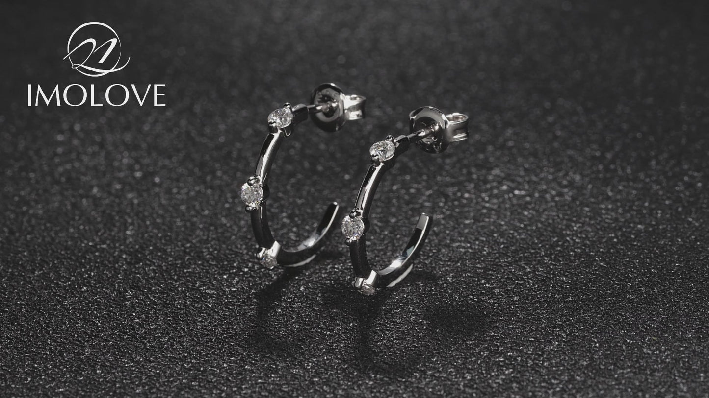 Moissanite Hypoallergenic Hoop Earrings