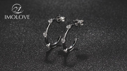 Moissanite Hypoallergenic Hoop Earrings