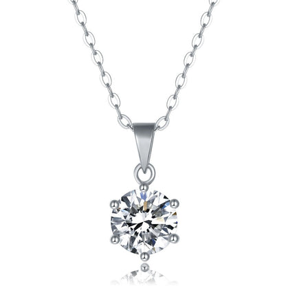 1CT-3CT Moissanite Solitaire Pendant Necklaces for Women
