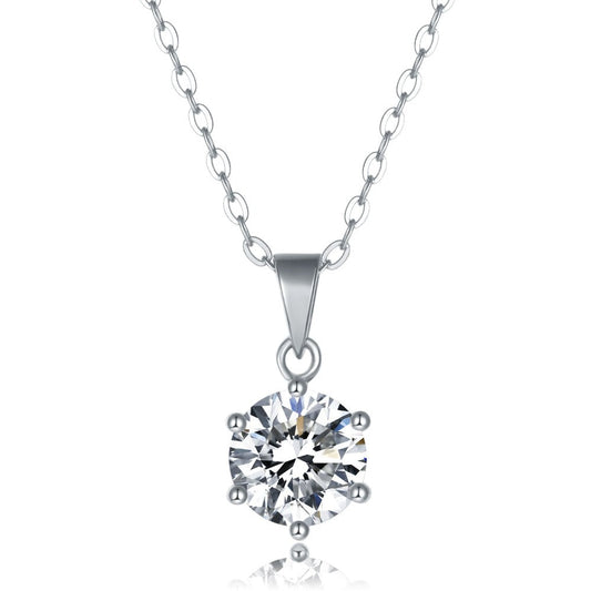 1CT-3CT Moissanite Solitaire Pendant Necklaces for Women