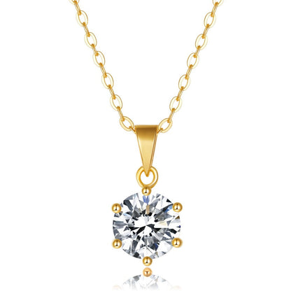 1CT-3CT Moissanite Solitaire Pendant Necklaces for Women