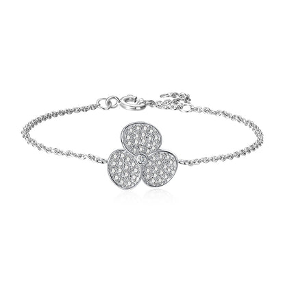 Moissanite Flower Bracelets for Women in Sterling Silver