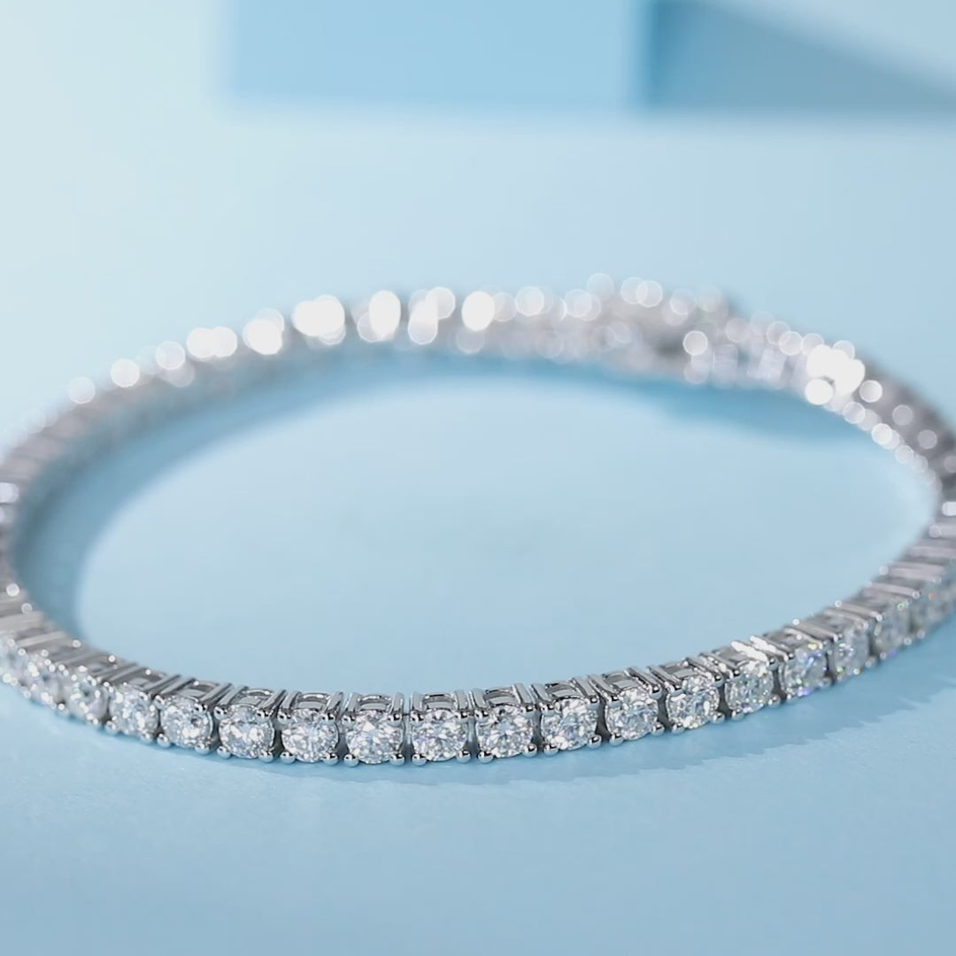 Moissanite Tennis Bracelet for Women in Sterling Silver 3mm
