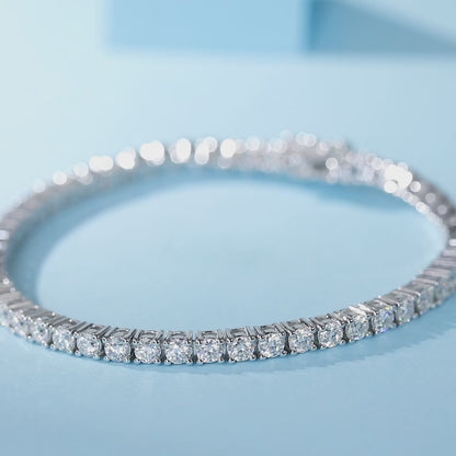 Moissanite Tennis Bracelet for Women in Sterling Silver 3mm