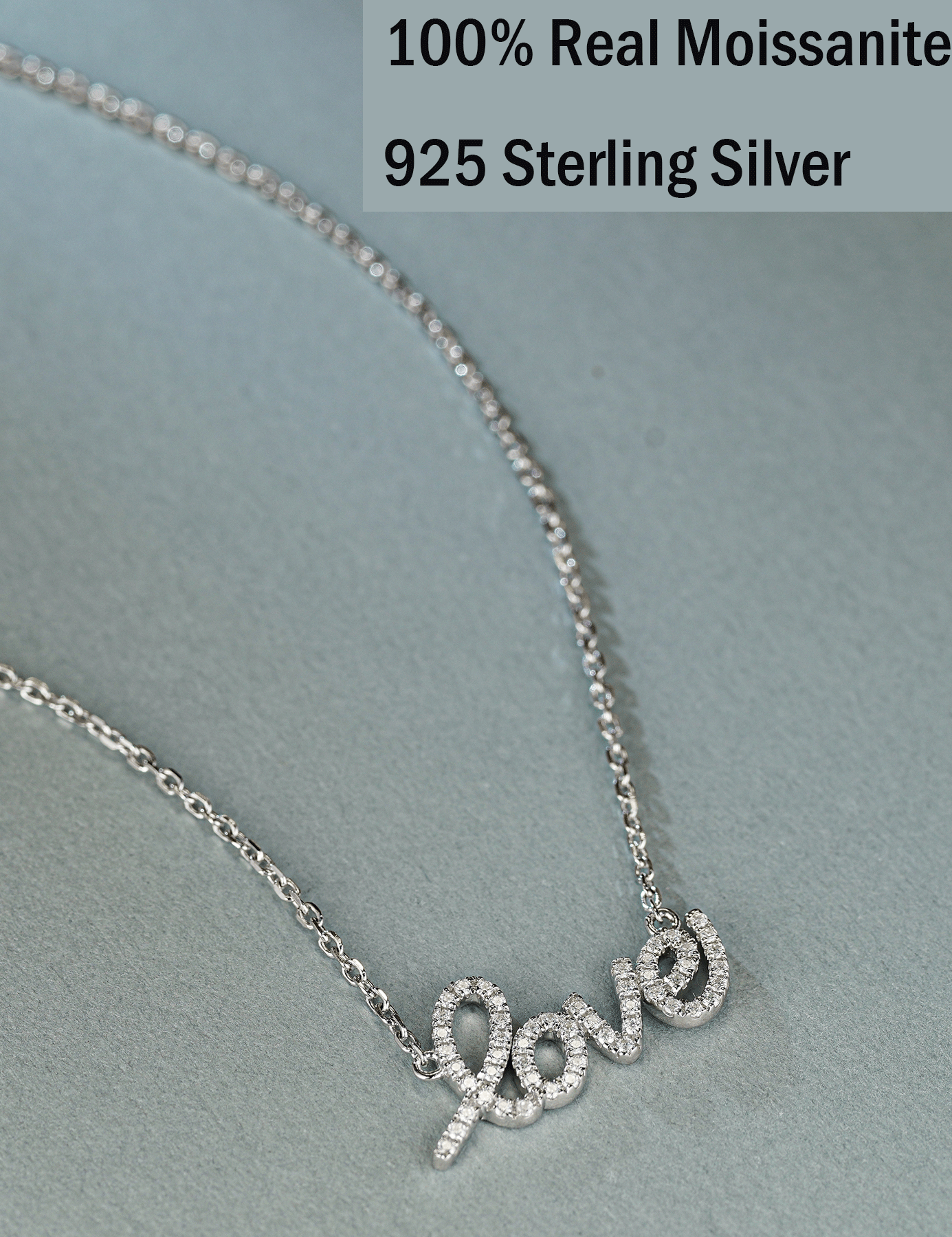 Love Moissanite Pendant Necklaces for Women