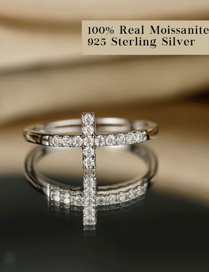 Cross Moissanite Purity Rings for Women