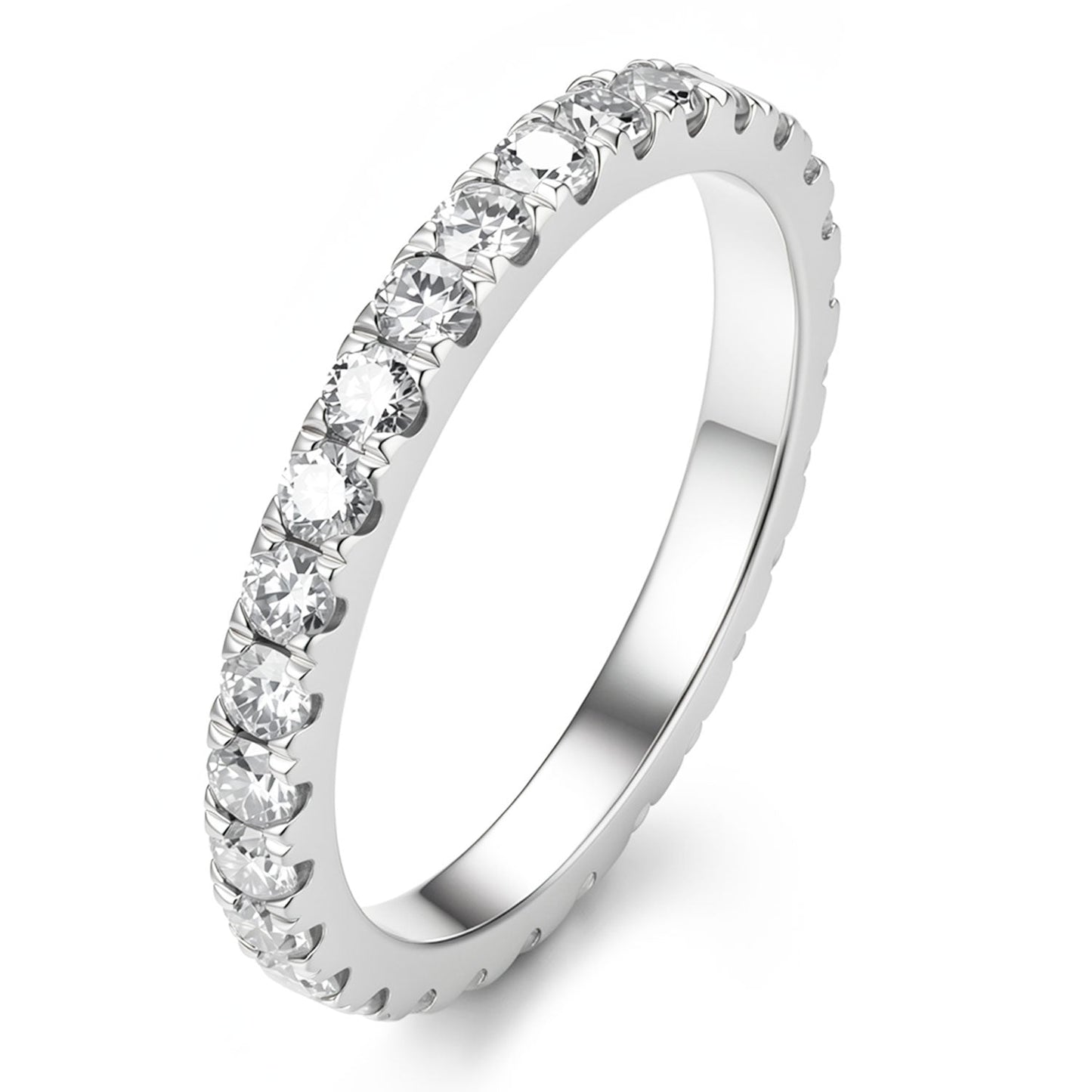 Full Moissanite Wedding Band for Women 1.5mm/2.0mm