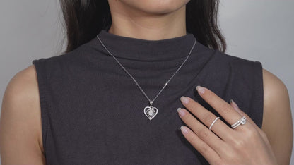 Heart Pendant Necklaces for Women 925 Sterling Silver with 1-2CT Moissanite