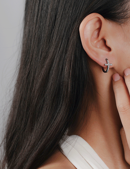 Moissanite Cross Hoop Earrings