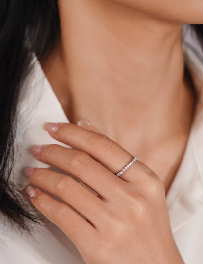 Moissanite Half Eternity Wedding Band for Women 0.2CT/0.35CT