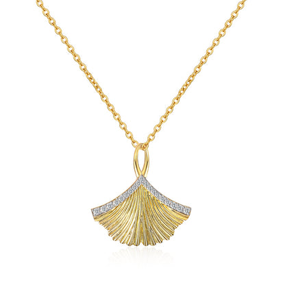 Moissanite 18K Yellow Gold Plated Nature Inspired Necklace