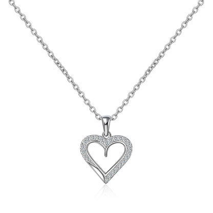 Moissanite Open Heart Shaped Pendent Necklace for Women