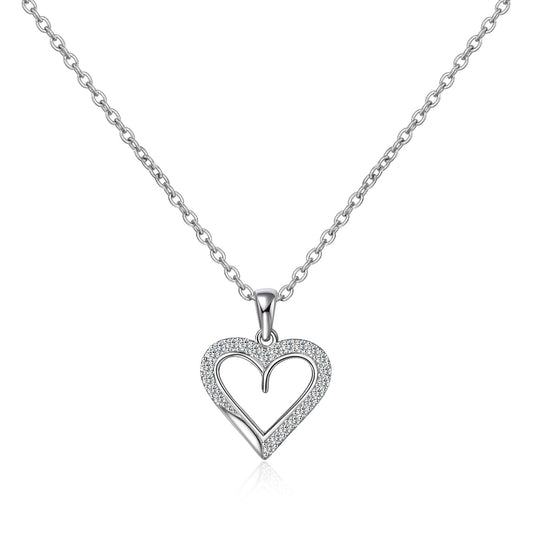 Moissanite Open Heart Shaped Pendent Necklace for Women