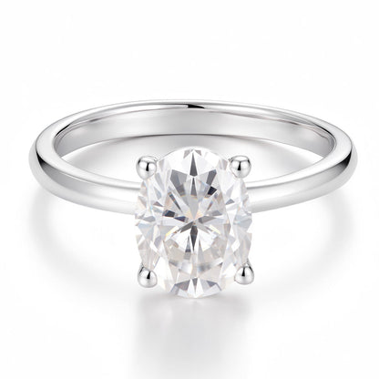 1.5CT/2CT Moissanite Solitaire Oval Engagement Rings for Women