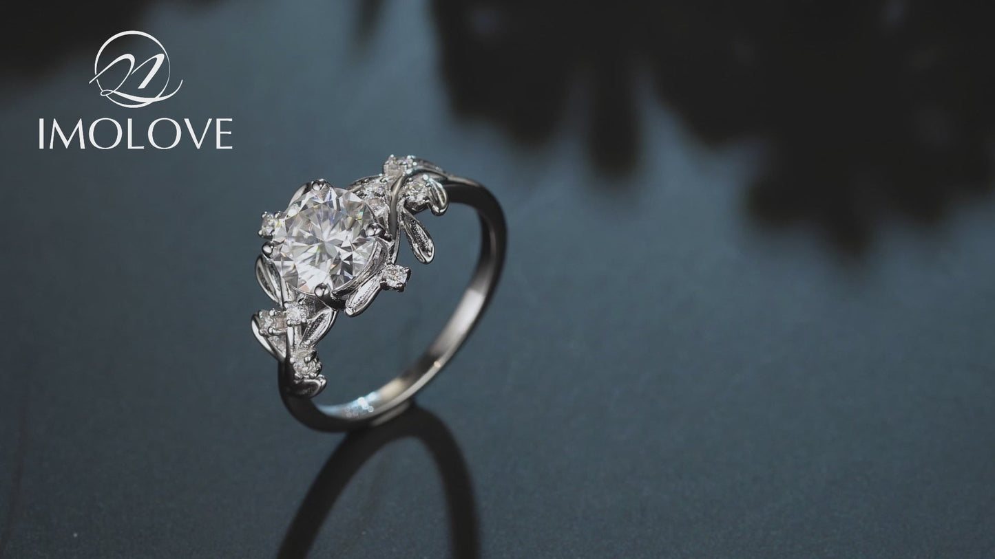 Solitaire Moissanite Engagement Promise Rings