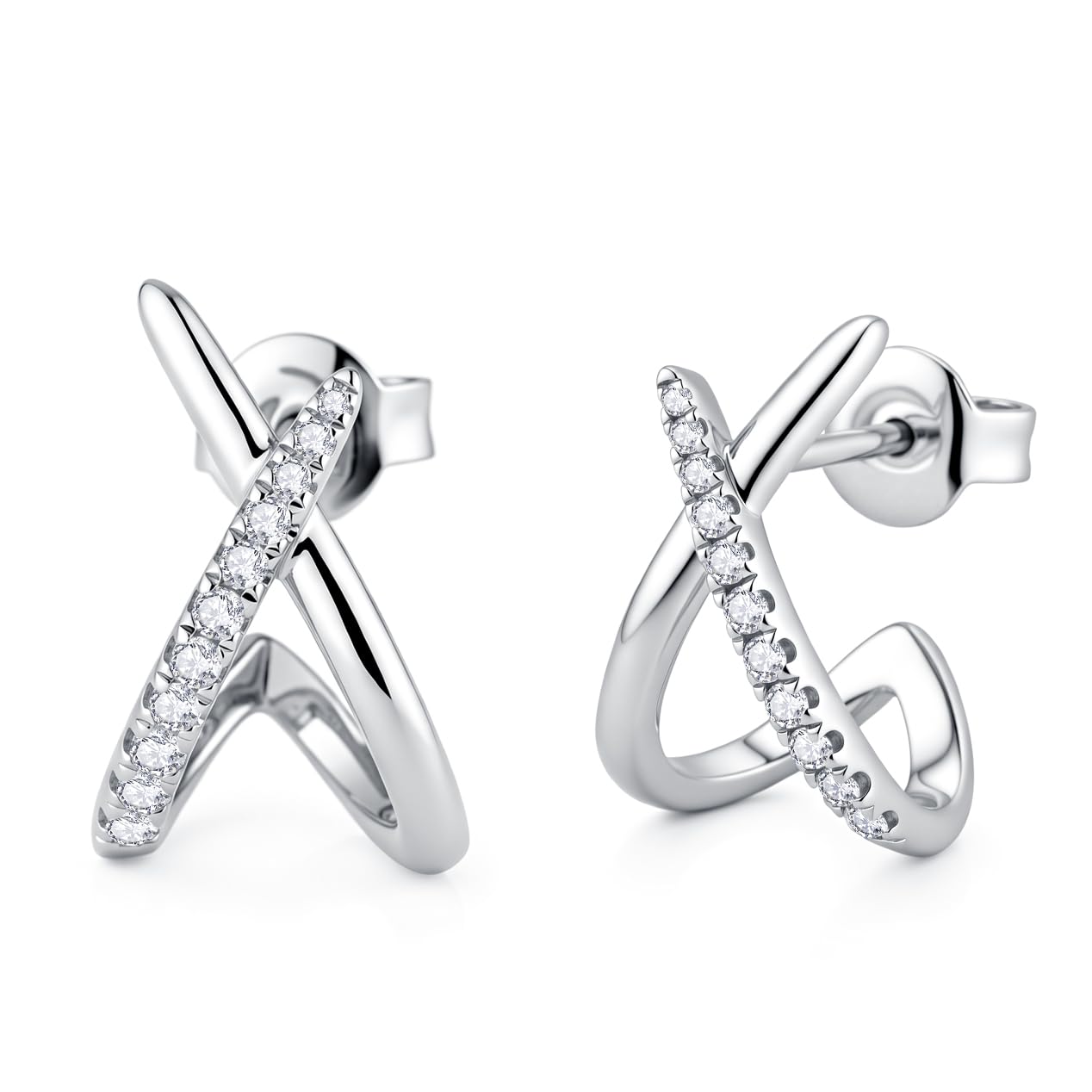 Moissanite Trendy Stud Earrings for Women Sterling Silver Hypoallergenic Eaerrings