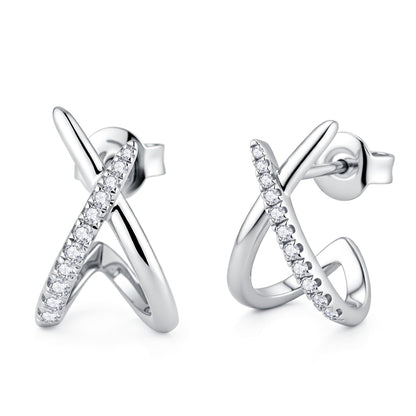 Moissanite Trendy Stud Earrings for Women Sterling Silver Hypoallergenic Eaerrings