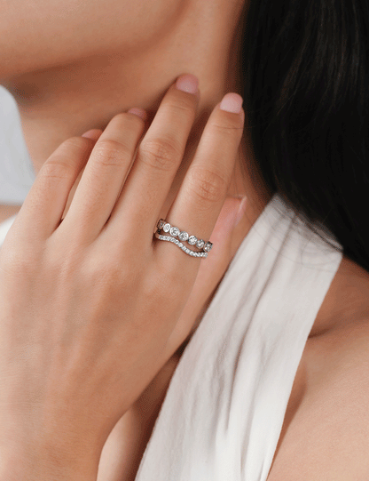 Bezel Set Stackable Eternity Moissanite Band