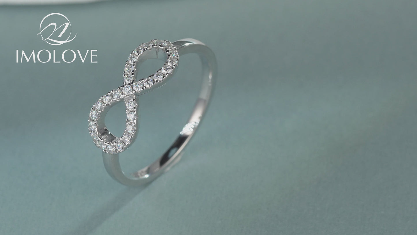Infinity Moissanite Eternity Wedding Bands Rings for Women