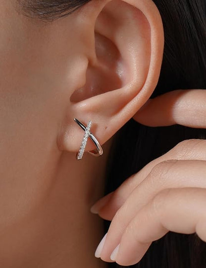 Moissanite Trendy Stud Earrings for Women Sterling Silver Hypoallergenic Eaerrings