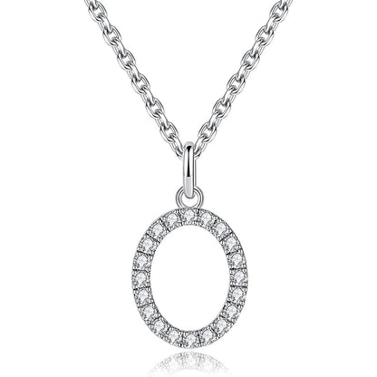 Moissanite A Initial Letter Pendant Necklace for Women in Silver