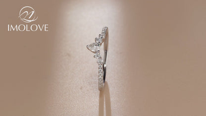 Teardrop Curved Moissanite Wedding Bands for Women
