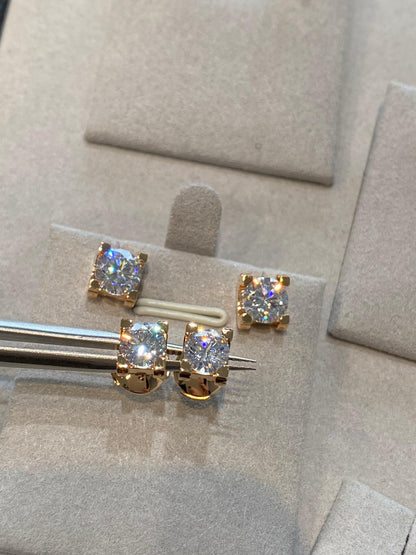 1ct Moissanite Necklace & Stud Earrings Set | 925 Sterling Silver 18K Rose Gold