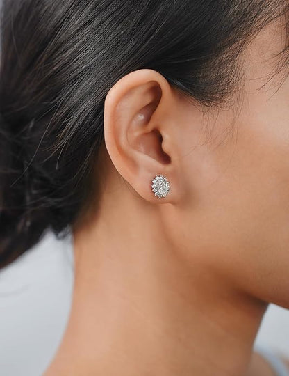 Oval Cut Moissanite Hypoallergenic Stud Earrings for Women 1.5 Carat