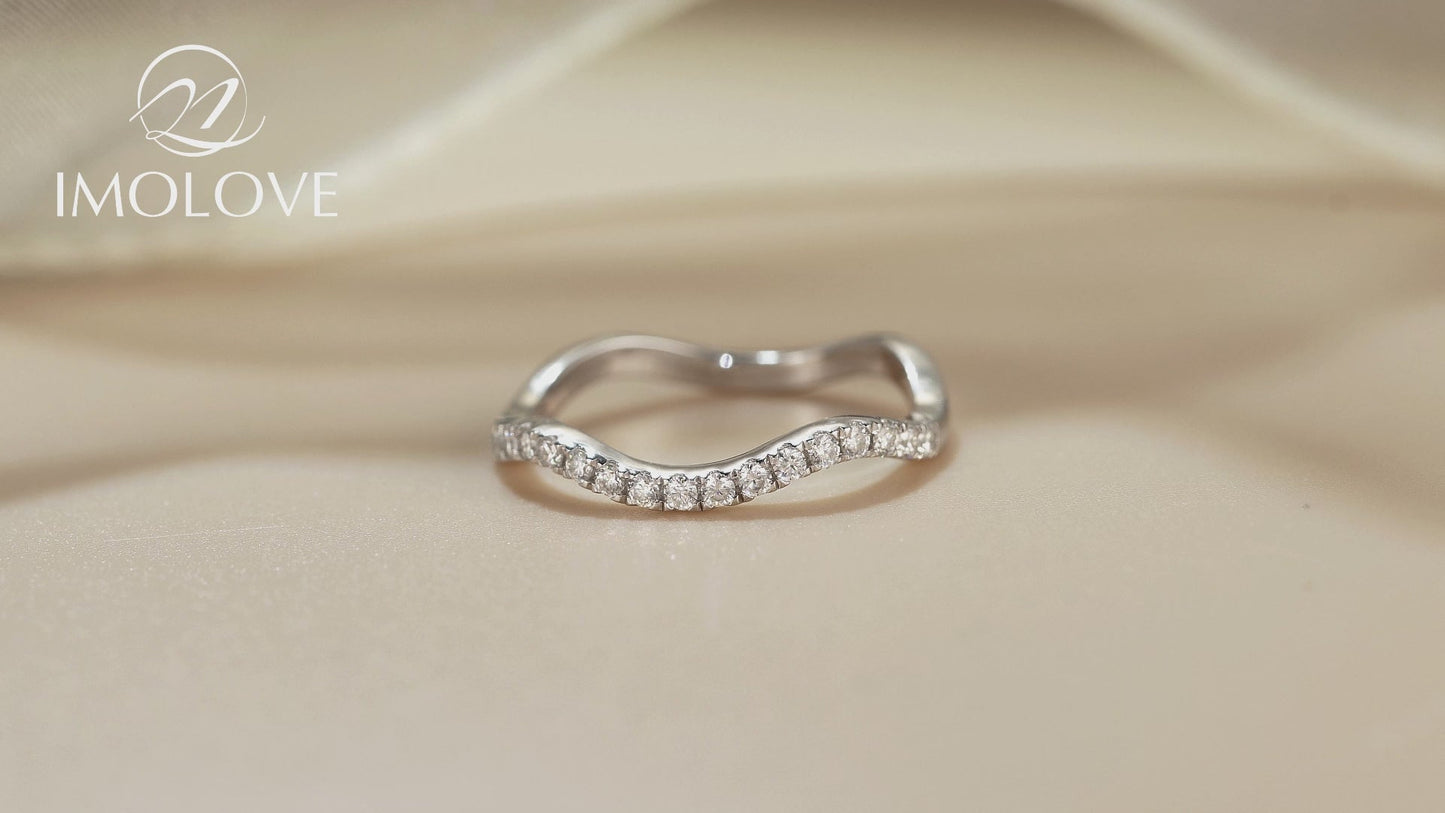 Moissanite Stackable Wedding Bands for Women