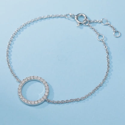 Moissanite Circle Bracelet for Women in Sterling Silver
